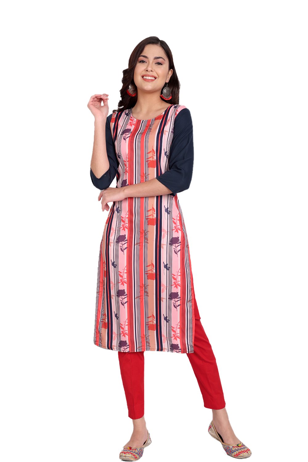 Crape Kurti 3 Regular Wear Crepe Wholesale Printed Kurti 
